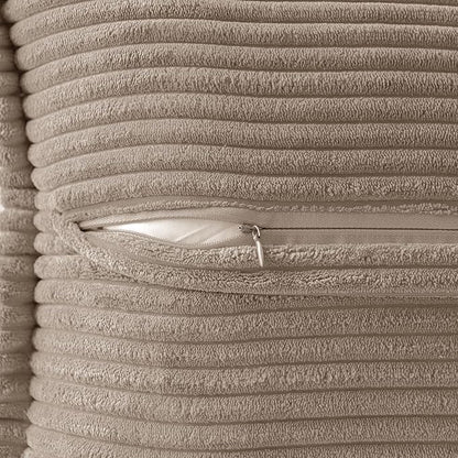 MIULEE Decorative Throw Pillow Covers for Couch Bed Livingroom 20x20 Inch Set of 2 Light Brown Boho Accent Throw Pllows Broadside Striped Patchwork Soft Corduroy Pillowcases