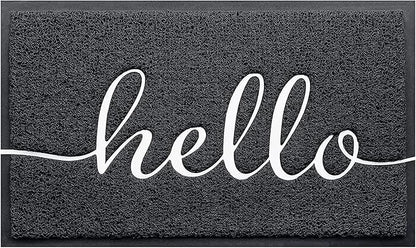 BeneathYourFeet Door Mat (32"x20",Black), Welcome Mat Low Profile Front Doormat Indoor Outdoor Door Non Slip Rugs for Entryway, Patio, High Traffic Areas