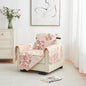 Great Bay Home Reversible Patchwork Chair Cover - Washable Slipcover Furniture Protector with Elastic Straps - Perfect for Kids & Pets - Box-Stitched Detail (Dusty Rose)