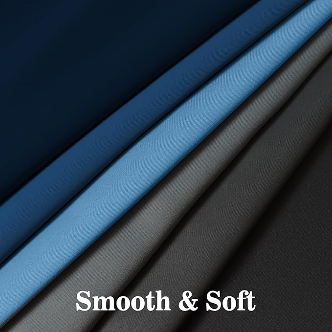 Yakamok Blackout Ombre Dark Blue and Black Curtains for Bedroom, Gradient Room Darkening Curtains, Grommet Thermal Insulated Light Blocking Window Drapes/Curtain for Living Room,52 x 72 Inch,2 Panels