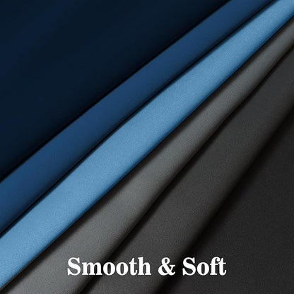 Yakamok Blackout Ombre Dark Blue and Black Curtains for Bedroom, Gradient Room Darkening Curtains, Grommet Thermal Insulated Light Blocking Window Drapes/Curtain for Living Room,52 x 72 Inch,2 Panels