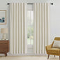 RYB HOME Natural Linen 100% Blackout Curtains for Bedroom 72 Long 52 Width, Linen Blackout Curtains Privacy Protection& Thermal Insulated for Sliding Door/Living Room, 2 Panels