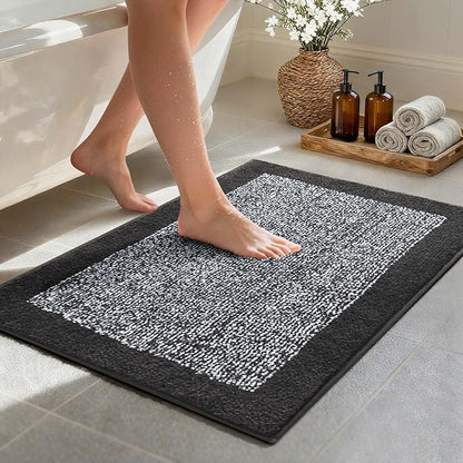 Bathroom Rugs 30x20 Non Slip Washable, Dark Blue Bath Mat for Bathroom Floor Tub, Soft Absorbent Quick Dry Mats for Shower, Bathtub,Home Decor