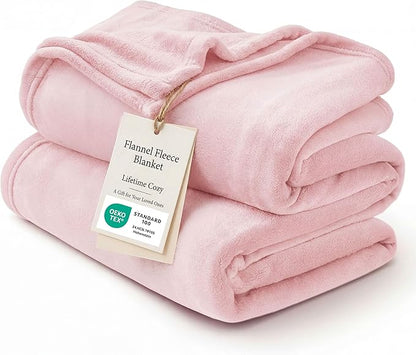 Bedsure GentleSoft Pink Fleece Blanket - 300GSM Soft Lightweight Plush Cozy Blankets for Bed, Sofa, Couch, Travel, Camping, 50x70 inches