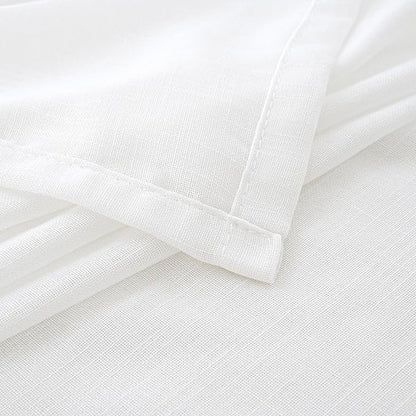 BGment White Linen Cafe Curtains 36 Inch Length, Small Drapes Semi Sheer for Bathroom Kitchen Decor Lightweight Rustic with Rod Pocket, 2 Panels Set, Each 24 Inch Wide