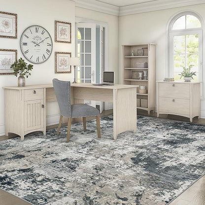 XLUEZ 5x7 Area Rugs for Living Room, Washable Modern Abstract Large Area Rug Neutral Soft Non Slip Kids Rug Stain Resistant Indoor Carpet for Bedroom Nursery Dining Room Playroom(GreyWhite, 5'x7')