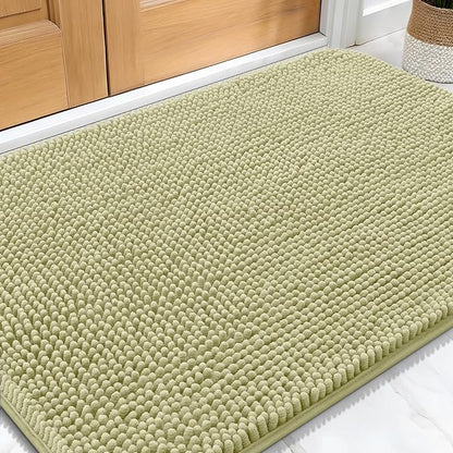 OLANLY Dog Door Mat for Muddy Paws 30x20, Absorbs Moisture and Dirt, Absorbent Non-Slip Washable Doormat, Quick Dry Chenille Mud Mat for Dogs, Entry Indoor Entryway Carpet for Inside Floor, Vanilla