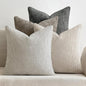 MIULEE Pack of 4 Couch Throw Pillow Covers 24x24 Inch Neutral Soft Decorative Chenille Pillow Covers Farmhouse Boho Accent Cushion Covers for Mid Century Modern Spring Decor Sofa Bedroom Living Room