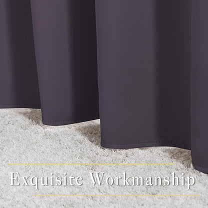 NICETOWN Bedroom Curtains Room Darkening Draperies - Greyish Purple Room Darkening Drapes/Panels for Bedroom, Grommet Top 2-Pack, 52 x 63 inches Long, Thermal Insulated, Privacy Assured