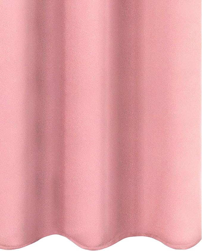 LEMOMO Pink Blackout Curtains 34 x 63 Inch Length/Set of 2 Curtain Panels/Thermal Insulated Room Darkening Blackout Curtains for Bedroom