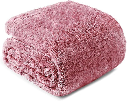 Exclusivo Mezcla Plush Fuzzy Fleece Throw Blanket Extra Large, Super Soft, Fluffy and Warm Blankets for Couch, Bed, All Season (Mixed Deep Red, 50x70 inches)