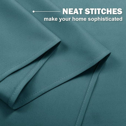 NICETOWN Blackout Curtains - Elegant Home Grommet Design Small Window Curtain Panels for Kitchen/Bathroom/Half Window Christmas Decor, 42W by 36L 1.2 inches Header, 2 Pieces, Sea Teal