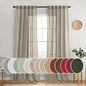 MIULEE Oatmeal Linen Curtains 96 Inches Long 2 Panels for Bedroom Living Room, Soft Thick Linen Textured Natural Window Drapes Semi Sheer Light Filtering Back Tab Rod Pocket Burlap Look Decor
