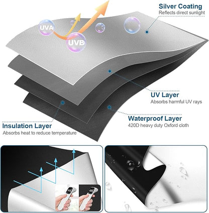 100% Blackout Curtains for Bedroom, Portable DIY Window Blinds, No Drill Window Shades & Blackout Blinds with Stickers & Tabs for Travel, Dorm Room, Media Room (118" x 57")