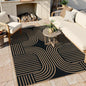 Lahome Enfys Modern Geometric Outdoor Easy Jute Rug, 5x7 Patio Living Room Rug Large Black Carpet for Bedroom, Farmhouse Washable Indoor Outdoor Carpet for Dining Room Backyard Deck