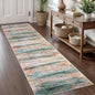 KOZYFLY Modern Abstract Hallway Runner Rug, 2x8 Washable Rug Runner Non-Slip Soft Kitchen Runner Rugs, Print Green Carpet Runner for Entryway Bathroom Laundry Room Foyer
