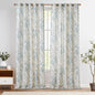 jinchan Linen Blend Curtain Floral Curtains for Living Room 96 Inch Length Blue Printed Curtain Rod Pocket Back Tab Farmhouse Peony Flower Patterned Drapes Bedroom Window Curtains Set 2 Panels