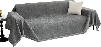 MYSKY HOME Oversized Couch Cover Sofa Covers Couch Covers for 3 Cushion Couch Sofa Pet Friendly L Shaped Sectional Couch Cover Non Slip Furniture Protector for Kids, 91"x150", Dark Grey