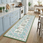 GarveeHome Blue Green Pink 2x6 Washable Kitchen Runner Rugs Non Slip Provence Botanical Grove Vintage Boho Cottage Long Rug for Hallways Bedroom TPE Rubber Backing
