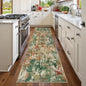 Washable Area Rugs 2'x6' Non-Slip Modern Abstract Soft for Living Room Entryway Bedroom Nursery, Print Pattern, Green Orange Rust Red Cream Colorful