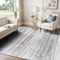 5x7 Area Rug for Living Room: Non-Slip Washable Rugs for Dining Room Bedroom Study Home Office - Easy-to-Clean Stain and Water Resistant Carpet - Soft Low-Pile Mat Beige Grey