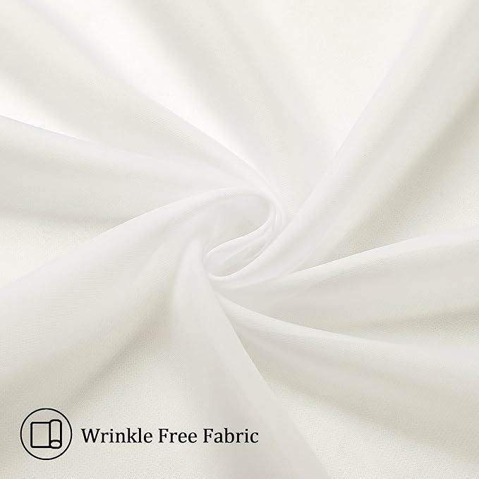 Aiyufeng Ivory Kitchen Sheer Curtains 63 inch Length 2 Panels, Rod Pocket Light Weight Soft Curtain Sheers, Voile Sheer Drapes for Basement Kitchen or Small Window Curtains, Each is 40W x 63L