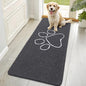 OLANLY Dog Door Mat for Muddy Paws 70x32, Paw Print Design, Absorbs Moisture and Dirt, Absorbent Non-Slip Washable Doormat, Quick Dry Chenille Mud Mat for Dogs, Entry Indoor Entryway Carpet, Dark Grey