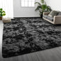 Large Shag Area Rugs 6 x 9, Tie-Dyed Plush Fuzzy Rugs for Living Room, Ultra Soft Fluffy Furry Rug for Bedroom, Indoor Carpet Nursery Rugs for Kids Room Home Decor, Dark Grey