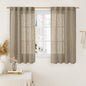 LAMIT Linen Curtains 48 Inch Length 2 Panels, Light Filtering Panels Back Tab and Rod Pocket Country Decor Drapes for Kitchen/Window/Loft Room/Bedroom, 34 x 48 Inch, Taupe