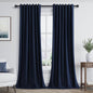 Guken Navy Blue 100% Blackout Curtains 96 Inch Length 2 Panels Set for Living Room Bedroom Back Tab Thermal Insulated Black Out Linen Drapes Room Darkening Window Curtains 96 Inches Long