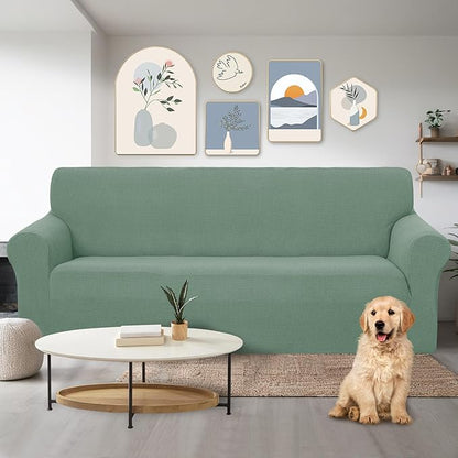 U-NICE HOME Stretch Couch Cover Sofa Cover Sofa Slipcover Furniture Protector for 3 Cushion Couch Sofa Pet Friendly(Sofa, Cyan)