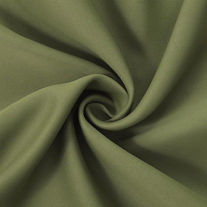 LEMOMO Olive Green Blackout Curtains 66 x 63 Inch Length/Set of 2 Curtain Panels/Thermal Insulated Room Darkening Blackout Curtains for Bedroom