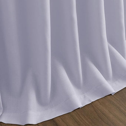 Nanspring Lavender Purple Linen Curtains 90 Inches Long for Living Room Boho Decor Light Filtering Semi Sheer Curtain Back Tab and Rod Pocket Modern Luxury Drapes for Bedroom Office 52x90, 2 Panels