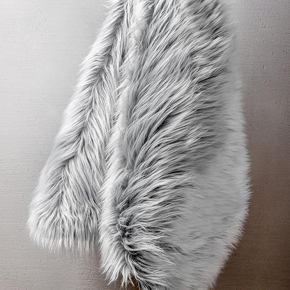 Ashler faux fur rug, Fluffy Shaggy Area Rug Ultra Soft 2.2 x 6 Feet Rectangle Fur Rug, Frosted Bottom Gray Fuzzy Rug Machine Washable Shag Rug, Nursery Decor Throw Rugs for Bedroom, Living Room