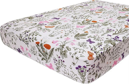 hyha Printed Couch Cushion Covers, Floral Sofa Covers Washable for 3 Cushion Couch, Stretch Pattern Outdoor Cushion Covers for Patio Furniture with Elastic Bottom(Large, Sage Wild Green)