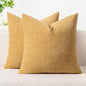 MIULEE Spring Home Decor Pack of 2 Couch Throw Pillow Covers 16x16 Inch Soft Beige Yellow Chenille Pillow Covers for Sofa Living Room Spring Home Decor Couch Solid Dyed Cases