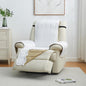 Great Bay Home Velvet Recliner Cover - Washable Slipcover Furniture Protector with Elastic Straps - Furniture Cover for Dogs, Kids, and Pets - Stitched Detail (White)