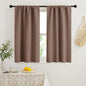 RYB HOME Blackout French Door Window Curtain Covering, Rod Pocket Thermal Insulated Privacy Non See Through Drapes for Bathroom Window, Width 29 by Length 45, Mocha, 2 Panels