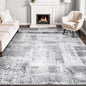 Rugflix 8x10 Large Area Rugs for Living Room, Abstract Washable Rug, Non-Slip, Stain Resistant, Soft Low Pile Carpet, Indoor Grey Rug for Bedroom, Dining Room, Home Office