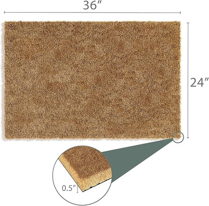 Barnyard Designs Doormat Welcome Mat for Outdoors, Large Front Door Entrance Mat, Brown (Blank, 36x24)