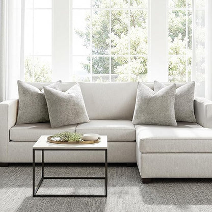MIULEE Pack of 4 Couch Throw Pillow Covers 20x20 Inch Light Gray Soft Decorative Chenille Pillow Covers Farmhouse Accent Cushion Covers for Boho Spring Home Decor Sofa Bedroom Living Room