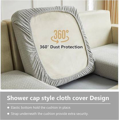 Couch Cushion Covers for Sofa Couch Covers Wear-Resistant Universal Sofa Cover Washable Stretch for Sectional Slipcovers (Texture-Light Gray,Back Cover M)