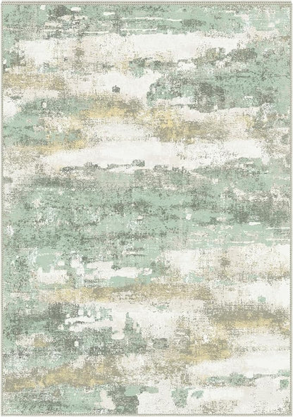 BEIMO Area Rugs 10x14 for Living Room Bedroom, Modern Abstract Machine Washable Large Light Green Rug Soft Rug, Low Pile Floor Carpet with Non Slip Backing for Dining Room