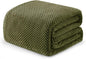 Exclusivo Mezcla Fleece Bed Blanket Queen Size, Super Soft and Warm Blankets for Couch, Sofa and Bed Waffle Textured, Cozy, Fuzzy and Lightweight (Olive Green, 90x90 Inches)