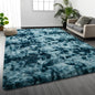 Deerhoo Large Shag Area Rugs 6 x 9, Tie-Dyed Plush Fuzzy Rugs for Living Room, Ultra Soft Fluffy Furry Rug for Bedroom, Indoor Carpet Nursery Rugs for Kids Room Home Decor, Peacock Blue