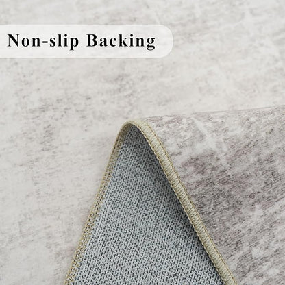 HY HAOYUNLAI 2'6x12 Runner Rugs for Hallways - Soft Kitchen Rug Non-Slip Rug Runner with Rubber Backing Washable Non Shedding Soft Beside Carpet for Bedroom Abstract Home Decor(2'6x12,Beige/Cream