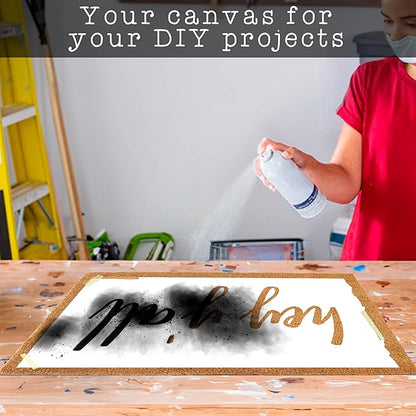 MAINEVENT Blank Doormat Coir 30x17 Inch for Screen Printing, Plain Door Mat for Outdoor Painting