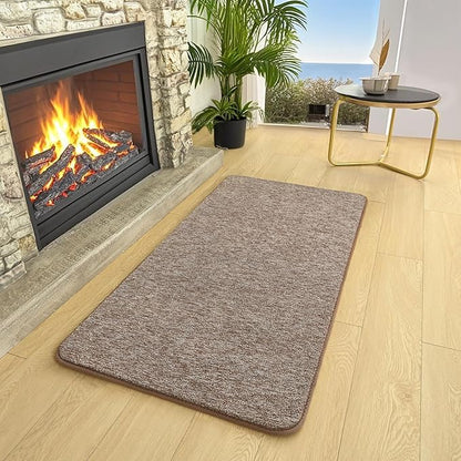 AROGAN Small Washable Area Rugs for Bedroom, 2×4 Runner Rug with Memory Foam for Hallway, Non Slip Fluffy Carpet Indoor Rug Runner for Kitchen, Bedside, Entryway Bathroom Home Decor, Matte Brown