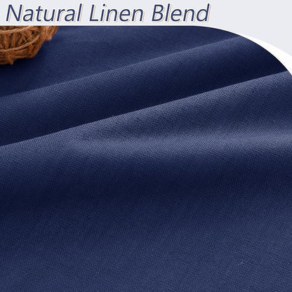 Guken 100% Blackout Curtains 102 Inch Length 2 Panels Set for Living Room Bedroom Back Tab Thermal Insulated Black Out Linen Drapes Room Darkening Window Curtains 102 Inches Long,Classic Blue