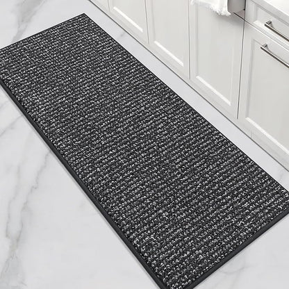 BEQHAUSE Kitchen Runner Rugs 24"x60", Non-Slip Kitchen Mats for Floor, Super Absorbent and Stain Resistant Kitchen Rug, Machine Washable Rugs for Kitchen, Hallway, Laundry & Sink, Charcoal